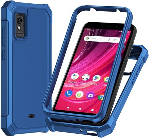 جراب Blu Studio Mini 2023 مع واقي شاشة، جراب هاتف Studio Mini 2023 حماية كاملة للجسم من البولي كربونات الخلفي من السيليكون الناعم مع زاوية متينة ماصة للصدمات لـ Blu Studio Mini Blue in Kuwait