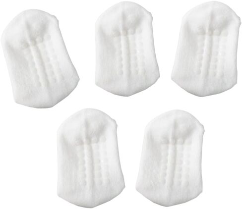 Meeshine Baby Toddler Girls Anti Slip Ruffle Socks with Grips Newborn Infant Cotton Non Skid Frilly Dress Socks, 5 Packs in Kuwait