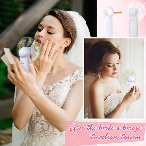 VIHOSE 24 جهاز كمبيوتر شخصي صغير الزفاف المحمولة مروحة السائبة قوية المحمولة مروحة الحب LED مروحة وصيفه الشرف الهدايا الكهربائية الشخصية تضيء مروحة اليد للضيوف الزفاف دش هدايا الزفاف، البطارية لا تشمل in Kuwait