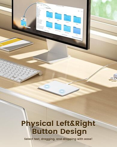 لوحة تتبع Seenda Mac، سطح زجاجي أملس مع اللمس المتعدد، لوحة لمس Mac سلكية من الألومنيوم رفيعة مع دقة عالية لجهاز Mac Mackbook Pro Air iMac in Kuwait