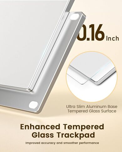 لوحة تتبع Seenda Mac، سطح زجاجي أملس مع اللمس المتعدد، لوحة لمس Mac سلكية من الألومنيوم رفيعة مع دقة عالية لجهاز Mac Mackbook Pro Air iMac in Kuwait