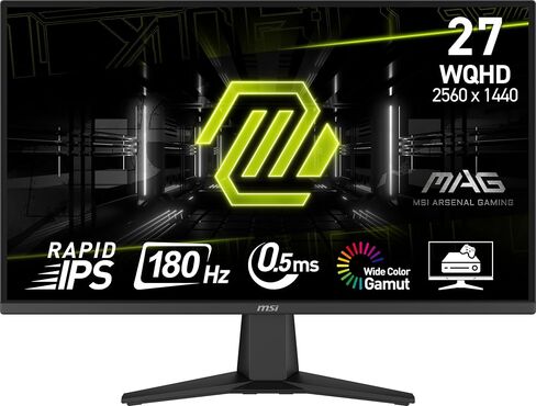 MSI MAG 275QF 27-inch 2K Gaming Monitor, 2560 x 1440 (UHD), 0.5ms Response Time, 180Hz, HDR Ready, HDMI, DP Port, Tilt Adjustable in Saudi Arabia