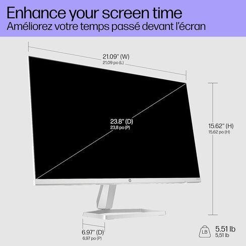 HP Series 5 24 inch FHD Monitor, Full HD Display (1920 x 1080), IPS Panel, 99% sRGB, 1500:1 Contrast Ratio, 300 nits, Eye Ease with Eyesafe Certification, 524sw (2024) in Saudi Arabia