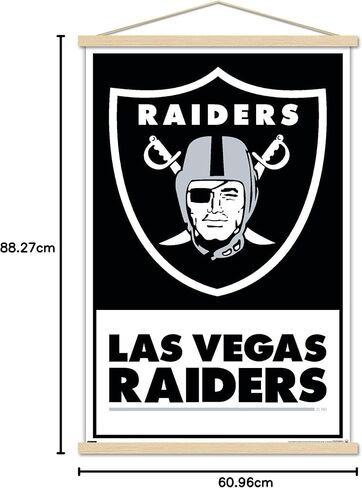 ملصق حائط بشعار 21 من Trends International NFL Las Vegas Raiders، 22.37 بوصة × 34.00 بوصة، طباعة وحزمة شماعة سوداء in Saudi Arabia