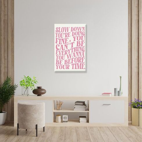 Pink Wall Art Trendy Vintage Decor Pop Music Vienna Lyrics Poster Canvas Print Slow Down Your Doing Fine Daily Reminder Positive Affirmations Maximalist Aesthetic for Bedroom Dorm 8x12inch Unframed in Saudi Arabia