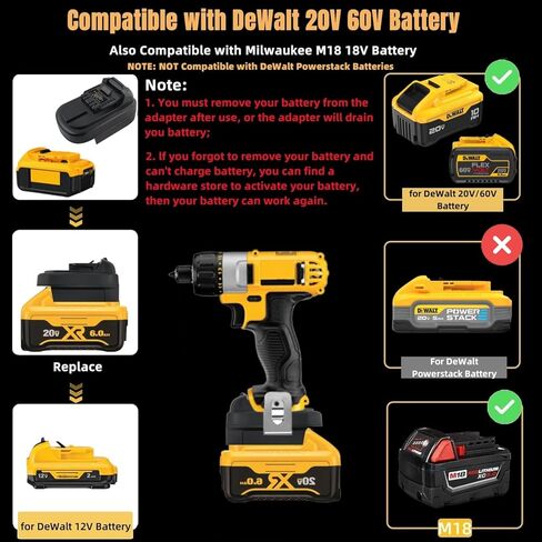 لمحول بطارية DeWalt 20 فولت إلى 12 فولت، قم بتحويل بطارية DeWalt 20 فولت للعمل مع أدوات DeWalt 12 فولت in Kuwait