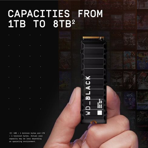 WD_BLACK 4TB SN850X NVMe Internal Gaming Solid State Drive with Heatsink - Works with PlayStation 5, Gen4 PCIe, M.2 2280, Up to 7,300 MB/s - WDS400T2XHE in Saudi Arabia