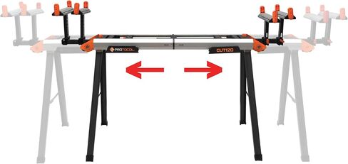 Protocol 120-inch Expanding Lightweight Aluminum Miter Saw Stand and Portable Workstation, 500-pound Capacity, Non-marring Feet in Saudi Arabia