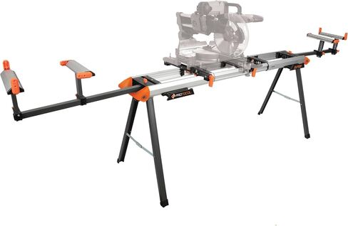 Protocol 120-inch Expanding Lightweight Aluminum Miter Saw Stand and Portable Workstation, 500-pound Capacity, Non-marring Feet in Saudi Arabia
