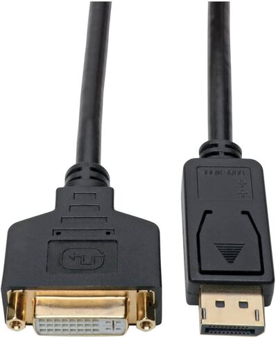 محول كابل Tripp Lite DisplayPort إلى DVI (M/F)، محول DP إلى DVI، 1080p @ 60 هرتز، أسود، 1 قدم. (P134-001-GC) in Saudi Arabia