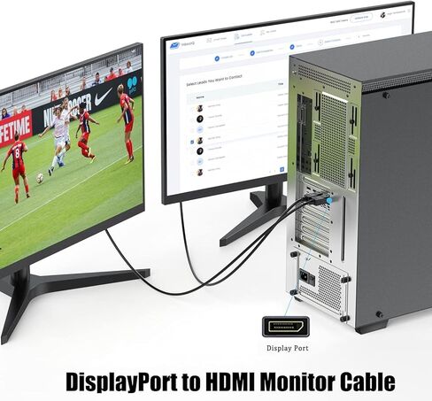 DisplayPort to DVI Cable 10ft 2-Pack, DP to DVI Cable Cord Male to Male Compatible with Computer, PC, Monitor, TV, Projector and More in Saudi Arabia