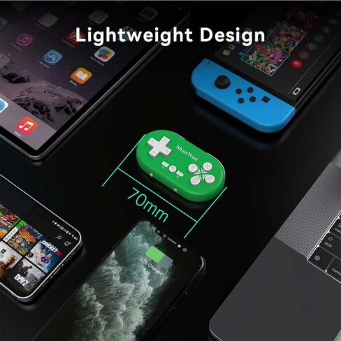 ShanWan Bluetooth Gamepad Keychain Sized Mini Controller for Switch, Windows, Android, iOS & PS4（green） in Saudi Arabia