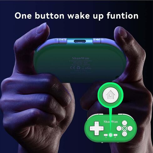 ShanWan Bluetooth Gamepad Keychain Sized Mini Controller for Switch, Windows, Android, iOS & PS4（green） in Saudi Arabia