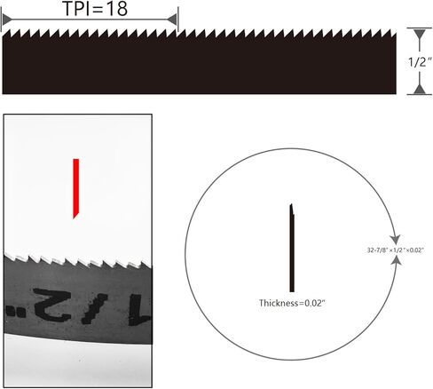 32-7/8 Inch Bandsaw Blades 18 TPI for Dewalt DCS370B DCS371B DCS371P1 Portable Band Saw DW3983C Replace Blade Makita XBP03Z Ryobi P590, 32-7/8" x1/2" x0.02" 18TPI - 5 Pack in Saudi Arabia