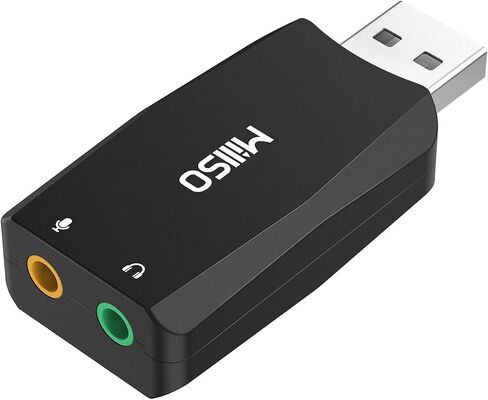 بطاقة صوت USB خارجية من MillSO مع وظيفة تسجيل داخلية، محول مقبس صوت USB محمول إلى 3.5 مم للكمبيوتر الشخصي والكمبيوتر والتسجيل والتدريب والبث والبث الصوتي - أزرق in Saudi Arabia