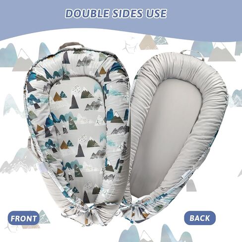 Baby Lounger Replacement Cover, Newborn Lounger cover for 0-12 Months, Breathable & Portable Infant Lounger Case, Soft Baby Floor Seat Cover for Travel, Machine Washable (Cover Only), Mountain in Saudi Arabia