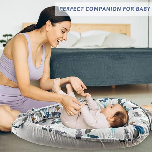 Baby Lounger Replacement Cover, Newborn Lounger cover for 0-12 Months, Breathable & Portable Infant Lounger Case, Soft Baby Floor Seat Cover for Travel, Machine Washable (Cover Only), Mountain in Saudi Arabia