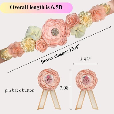 Maternity Sash for Baby Shower, Baby Shower Sashes for Mom and Dad Corsage Pin, Baby Shower Sash for Mommy, Pink in Saudi Arabia