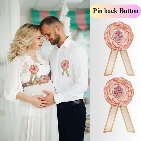 Maternity Sash for Baby Shower, Baby Shower Sashes for Mom and Dad Corsage Pin, Baby Shower Sash for Mommy, Pink in Saudi Arabia