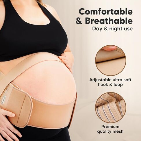 KeaBabies 2-in-1 Pregnancy Belly Support Band and Maternity Belly Band for Pregnancy - Maternity Belly Bands for Pregnant Women, Pregnancy Belt, Belly Support - Soft & Breathable Pregnancy Belt in Saudi Arabia