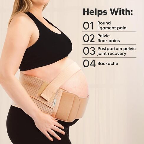 KeaBabies 2-in-1 Pregnancy Belly Support Band and Maternity Belly Band for Pregnancy - Maternity Belly Bands for Pregnant Women, Pregnancy Belt, Belly Support - Soft & Breathable Pregnancy Belt in Saudi Arabia