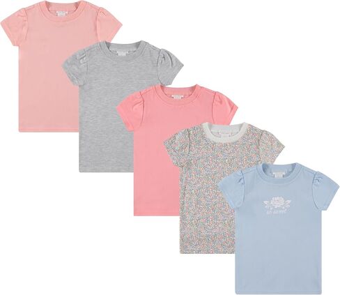 Laura Ashley 5-Pack Infant & Toddler Girls Shirts - Stylish Comfort and Fashion. Multipack Children's Essentials. in Saudi Arabia