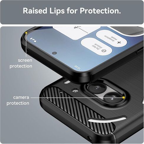 for Nothing Phone 2a Phone case, Shockproof, Scratch Resistant Carbon Fiber Jacket, Soft TPU,for Nothing Phone 2a case (Black) in Saudi Arabia