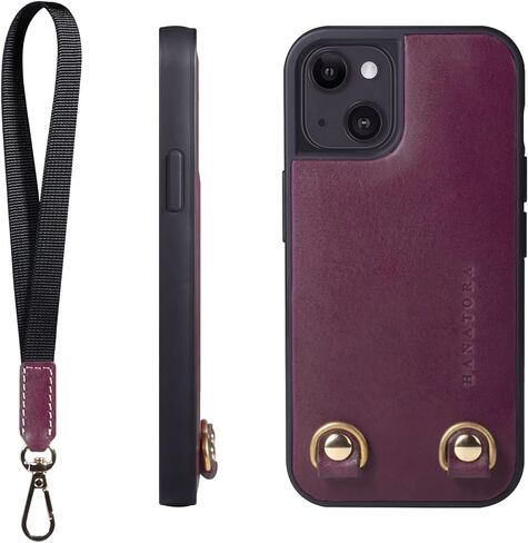 Hanatora - حافظة جلدية بحبل iPhone13 ياباني، حامل حزام لليد، صناعة يدوية، غطاء حماية لكامل الجسم iPhone13 أرجواني in Kuwait
