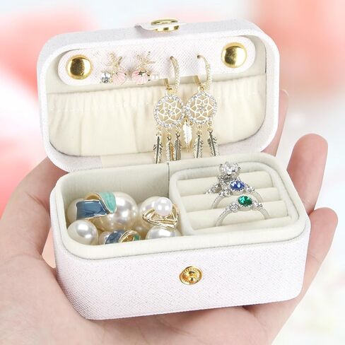 Small Travel Jewelry Box, Mini Jewelry Holder for Multiple Rings Necklace Earrings Lipstick, Portable Jewelry Storage Organizer Case with Removable Ring Slot (PINK) in Saudi Arabia