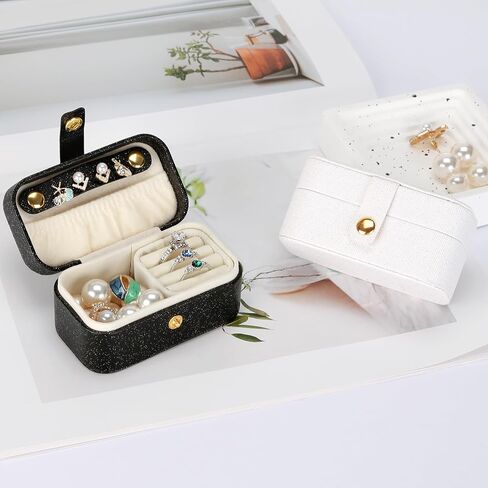 Small Travel Jewelry Box, Mini Jewelry Holder for Multiple Rings Necklace Earrings Lipstick, Portable Jewelry Storage Organizer Case with Removable Ring Slot (PINK) in Saudi Arabia