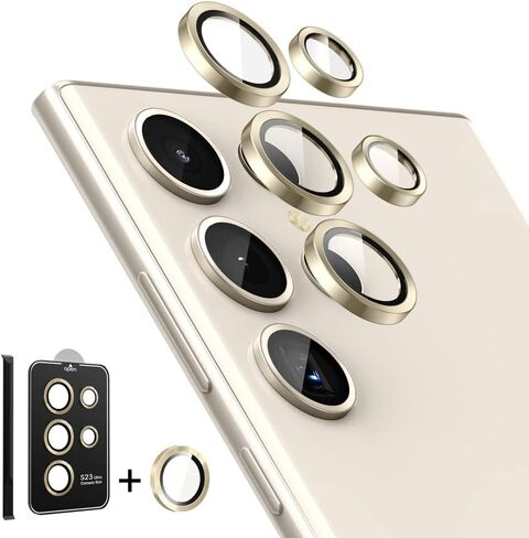 واقي عدسة الكاميرا i-Blason لهاتف Samsung Galaxy S23 Ultra، [زجاج مقسى 9H] غطاء كاميرا زجاجي رفيع للغاية مضاد للخدش [يتضمن أداة إزالة سهلة] (ذهبي) in Kuwait