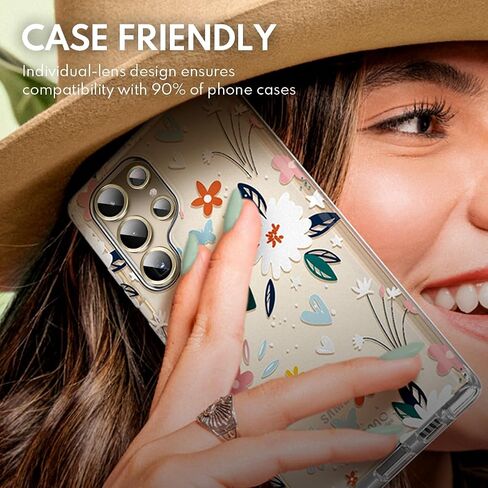 واقي عدسة الكاميرا i-Blason لهاتف Samsung Galaxy S23 Ultra، [زجاج مقسى 9H] غطاء كاميرا زجاجي رفيع للغاية مضاد للخدش [يتضمن أداة إزالة سهلة] (ذهبي) in Kuwait