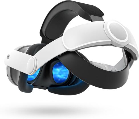 حزام رأس Maecker متوافق مع حزام Oculus Quest 3 Elite لحزام الرأس Meta Quest 3، أحزمة إكسسوارات الواقع الافتراضي الصلبة المريحة - أبيض in Kuwait