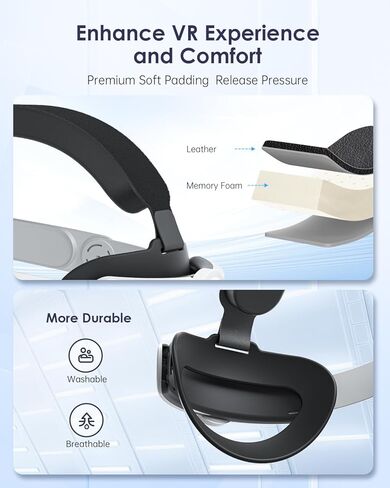 حزام رأس Maecker متوافق مع حزام Oculus Quest 3 Elite لحزام الرأس Meta Quest 3، أحزمة إكسسوارات الواقع الافتراضي الصلبة المريحة - أبيض in Kuwait