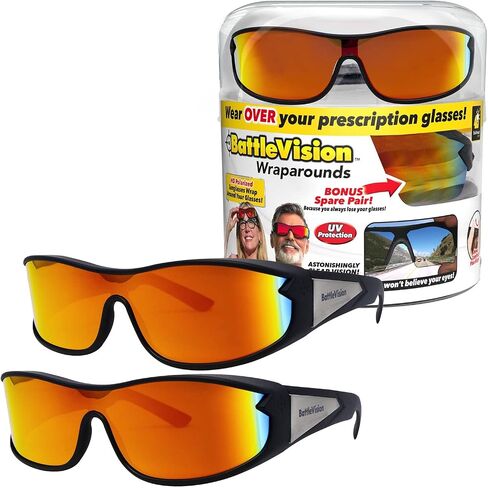 BattleVision Storm Glare-Reduction Glass by BulbHead,All Weather Conditions Day/Night,Optimize Light&Block Blue Rays,2 Pairs in Saudi Arabia
