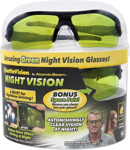 BattleVision Storm Glare-Reduction Glass by BulbHead,All Weather Conditions Day/Night,Optimize Light&Block Blue Rays,2 Pairs in Saudi Arabia