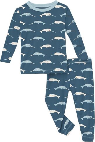 KicKee Pants Print Pajama Set with Long Sleeve Tee, Baby to Kid Super Soft Fitted Pajamas in Saudi Arabia