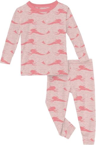 KicKee Pants Print Pajama Set with Long Sleeve Tee, Baby to Kid Super Soft Fitted Pajamas in Saudi Arabia