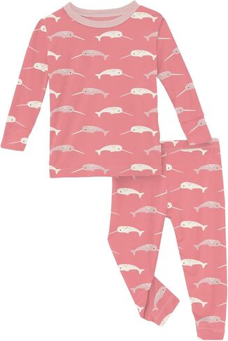 KicKee Pants Print Pajama Set with Long Sleeve Tee, Baby to Kid Super Soft Fitted Pajamas in Saudi Arabia