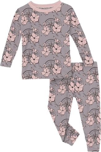 KicKee Pants Print Pajama Set with Long Sleeve Tee, Baby to Kid Super Soft Fitted Pajamas in Saudi Arabia