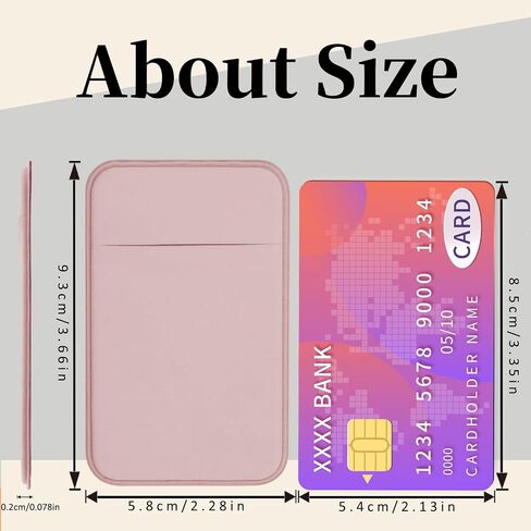 3 Pack Adhesive Phone Wallet Case Card Holder, Cell Phone Pocket Sleeve Stick on Back of Phones, Can Hold Credit/ID/Business Card for iPhone and All Smartphones - Pink in Kuwait
