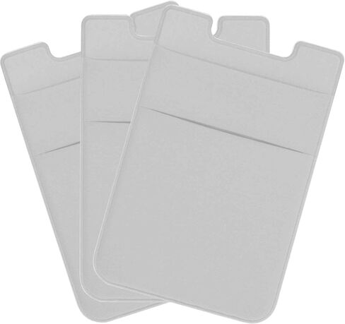 3 Pack Adhesive Phone Card Holder for iPhone Case, Cell Phone Stick on Card Wallet Pocket Sleeve, Store Credit Cards/ID Cards for the Back of iPhone and All Smartphones - White in Saudi Arabia