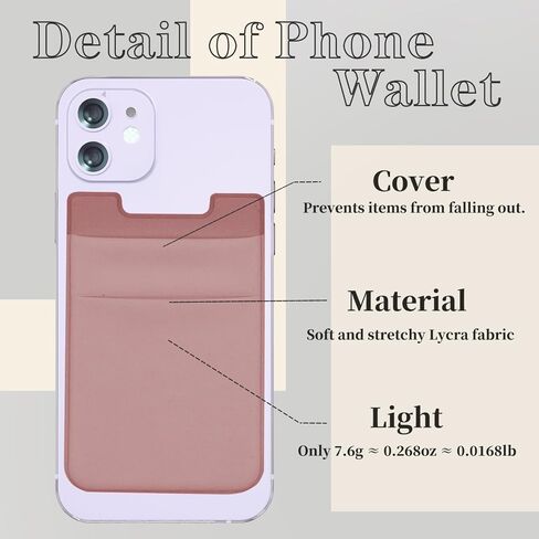 3 Pack Adhesive Phone Card Holder for iPhone Case, Cell Phone Stick on Card Wallet Pocket Sleeve, Store Credit Cards/ID Cards for the Back of iPhone and All Smartphones - White in Saudi Arabia