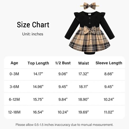 Weixinbuy Baby Girl Fall Winter Outfit Newborn Infant Ruffle Romper Dress with Headband Cute Baby Girl Clothes 0-18 Months in Saudi Arabia