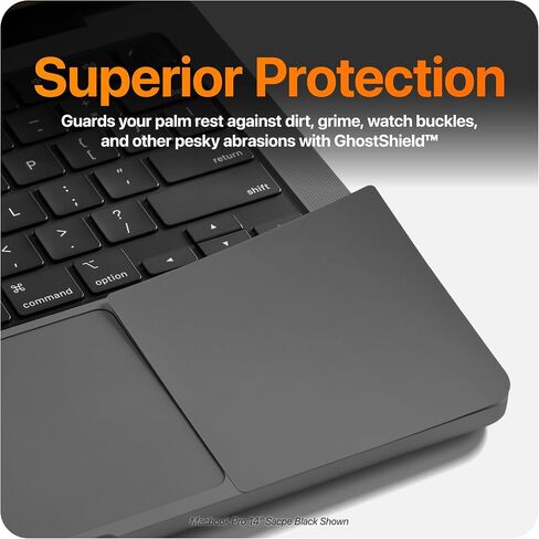 مجموعة أغطية حماية جلدية فاخرة لمسند راحة اليد من UPPERCASE متوافقة مع 2021+ MacBook Pro 16 بوصة، أسود فلكي in Saudi Arabia