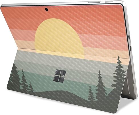 Carbon Fiber Tablet Skin Compatible with Microsoft Surface Pro 11 (2024) - Sunset Forest - Premium 3M Vinyl Protective Wrap Decal Cover - Easy to Apply | Crafted in The USA by MightySkins in Saudi Arabia