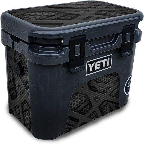Carbon Fiber Skin Compatible with Yeti Roadie 15 Hard Cooler - Tech Wave - Premium 3M Vinyl Protective Wrap Decal Cover - Easy to Apply | Crafted in The USA by MightySkins in Saudi Arabia