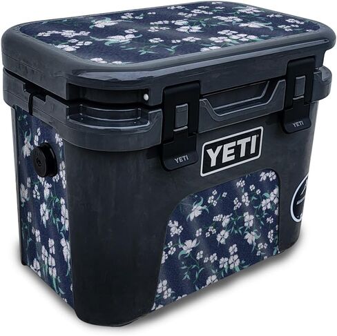 Carbon Fiber Skin Compatible with Yeti Roadie 15 Hard Cooler - Tech Wave - Premium 3M Vinyl Protective Wrap Decal Cover - Easy to Apply | Crafted in The USA by MightySkins in Saudi Arabia