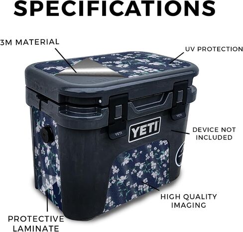 Carbon Fiber Skin Compatible with Yeti Roadie 15 Hard Cooler - Tech Wave - Premium 3M Vinyl Protective Wrap Decal Cover - Easy to Apply | Crafted in The USA by MightySkins in Saudi Arabia