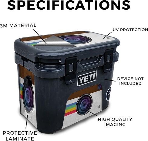 Carbon Fiber Skin Compatible with Yeti Roadie 15 Hard Cooler - Tech Wave - Premium 3M Vinyl Protective Wrap Decal Cover - Easy to Apply | Crafted in The USA by MightySkins in Saudi Arabia